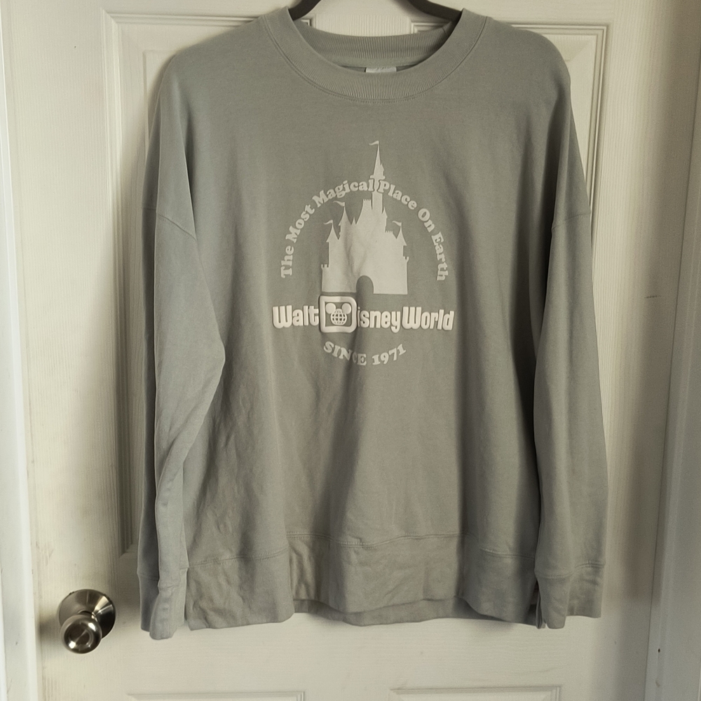 Disney Light Gray Crewneck Disney Parks Magic Kingdom